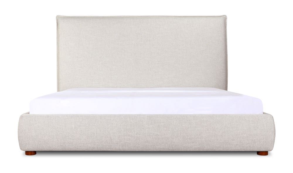front view of Luzon Queen Bed Tall Light Grey luxury Beds & Bed Fram