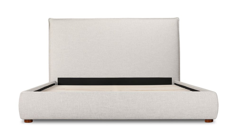 detail view of Luzon Queen Bed Tall Light Grey luxury Beds & Bed Fram