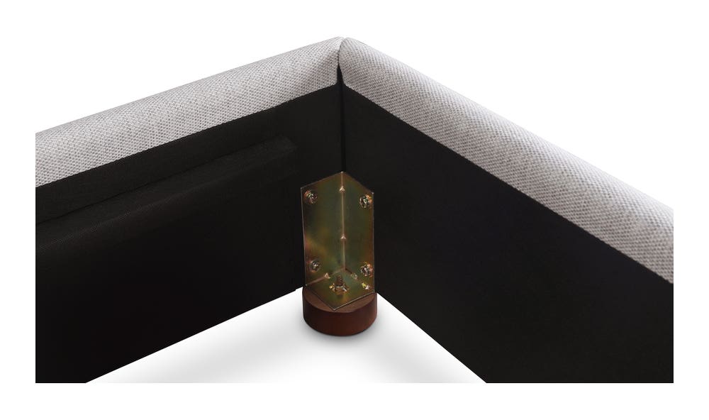 lifestyle view of Luzon Queen Bed Tall Light Grey luxury Beds & Bed Fram
