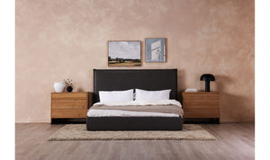angle view of Luzon King Bed Tall Slate luxury Beds & Bed Fram