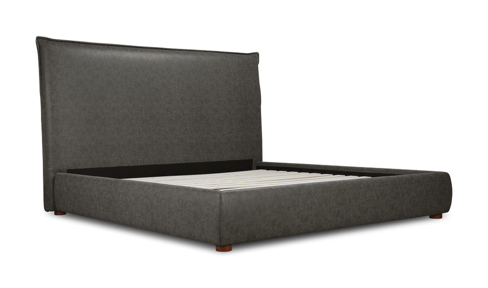 lifestyle view of Luzon King Bed Tall Slate luxury Beds & Bed Fram