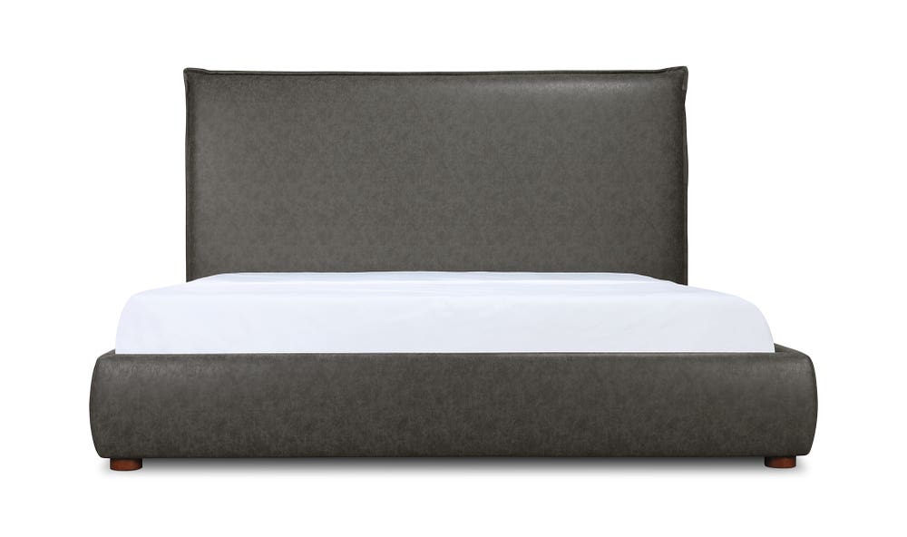 lifestyle view of Luzon King Bed Tall Slate luxury Beds & Bed Fram