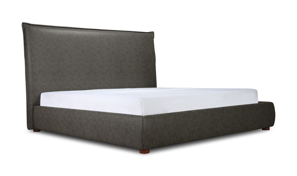 lifestyle view of Luzon King Bed Tall Slate luxury Beds & Bed Fram