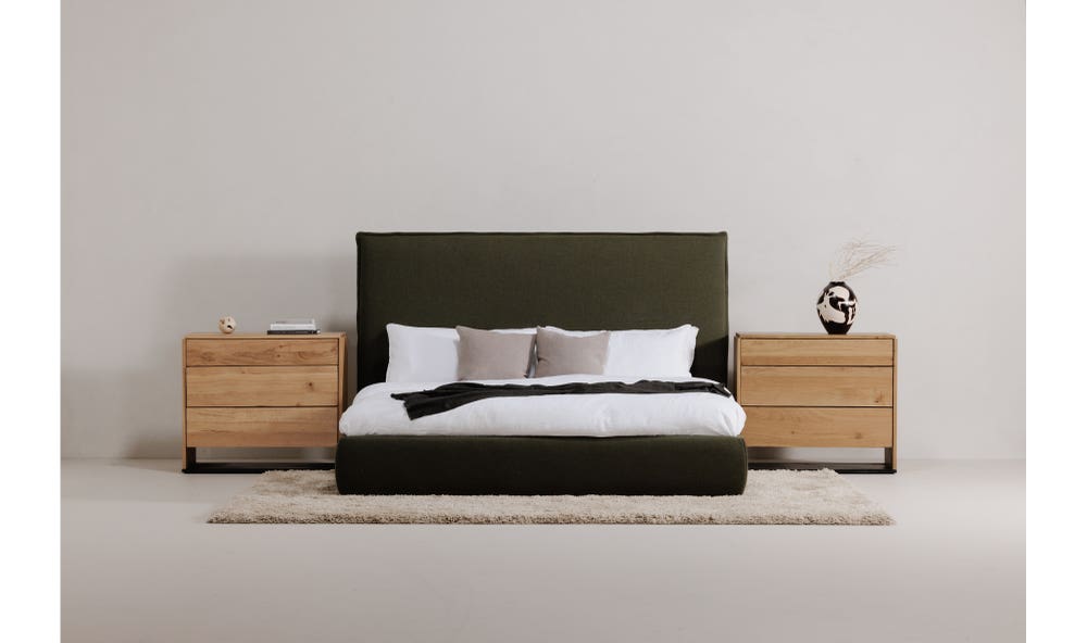 angle view of Luzon King Bed Tall Deep forest luxury Beds & Bed Fram