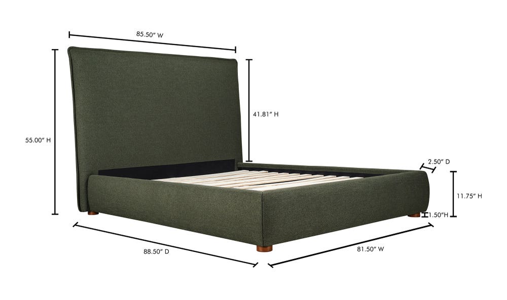 lifestyle view of Luzon King Bed Tall Deep forest luxury Beds & Bed Fram
