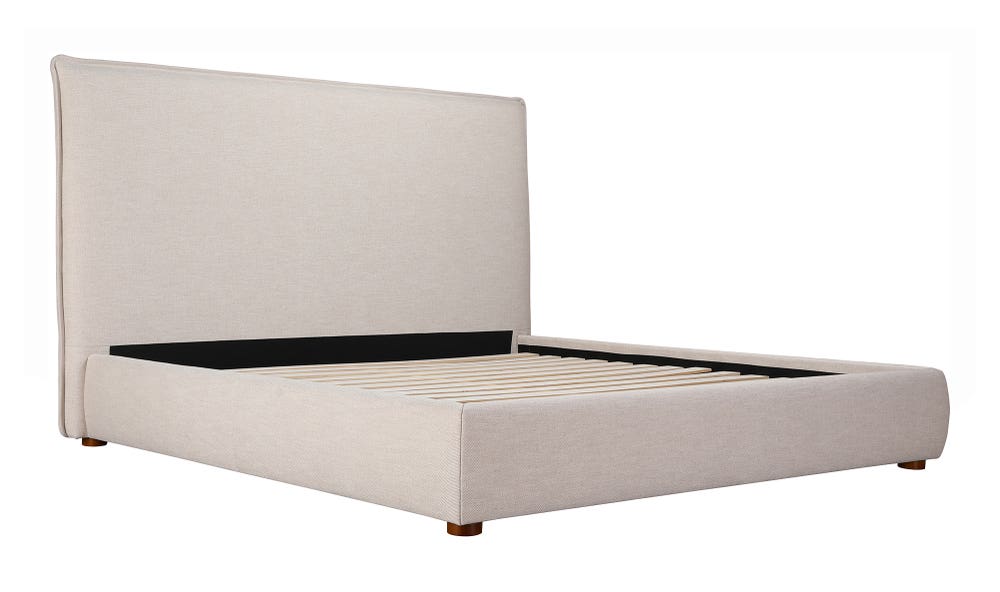 lifestyle view of Luzon King Bed Tall Wheat luxury Beds & Bed Fram
