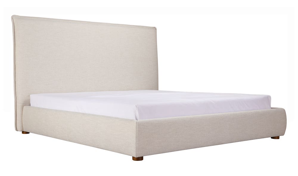 lifestyle view of Luzon King Bed Tall Wheat luxury Beds & Bed Fram