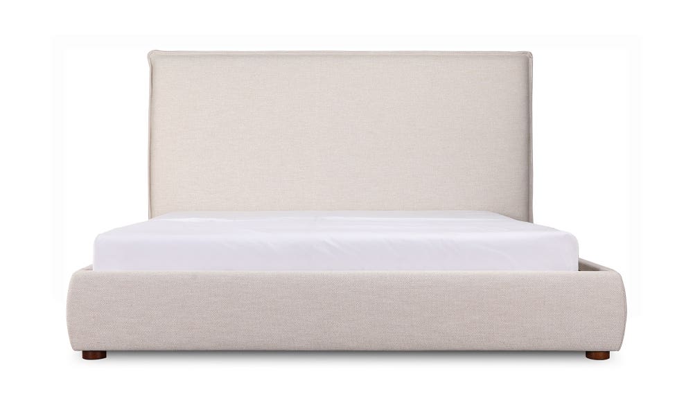 lifestyle view of Luzon King Bed Tall Wheat luxury Beds & Bed Fram