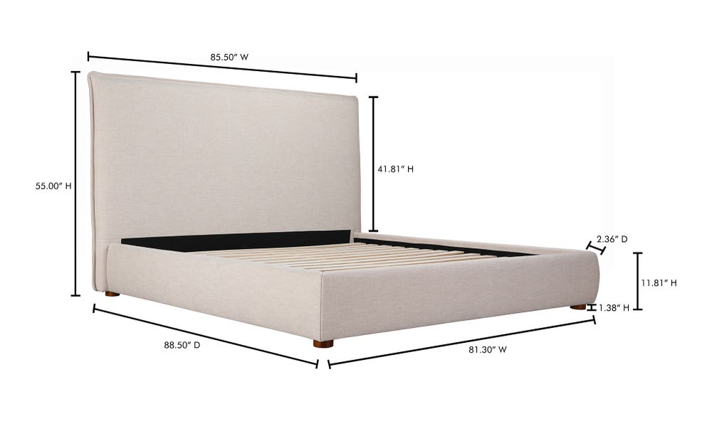 lifestyle view of Luzon King Bed Tall Wheat luxury Beds & Bed Fram