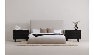 side view of Luzon King Bed Tall Light Grey luxury Beds & Bed Fram