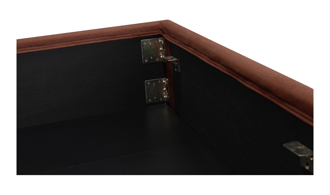 lifestyle view of Joan Queen Storage Bed Rust luxury Beds & Bed Fram