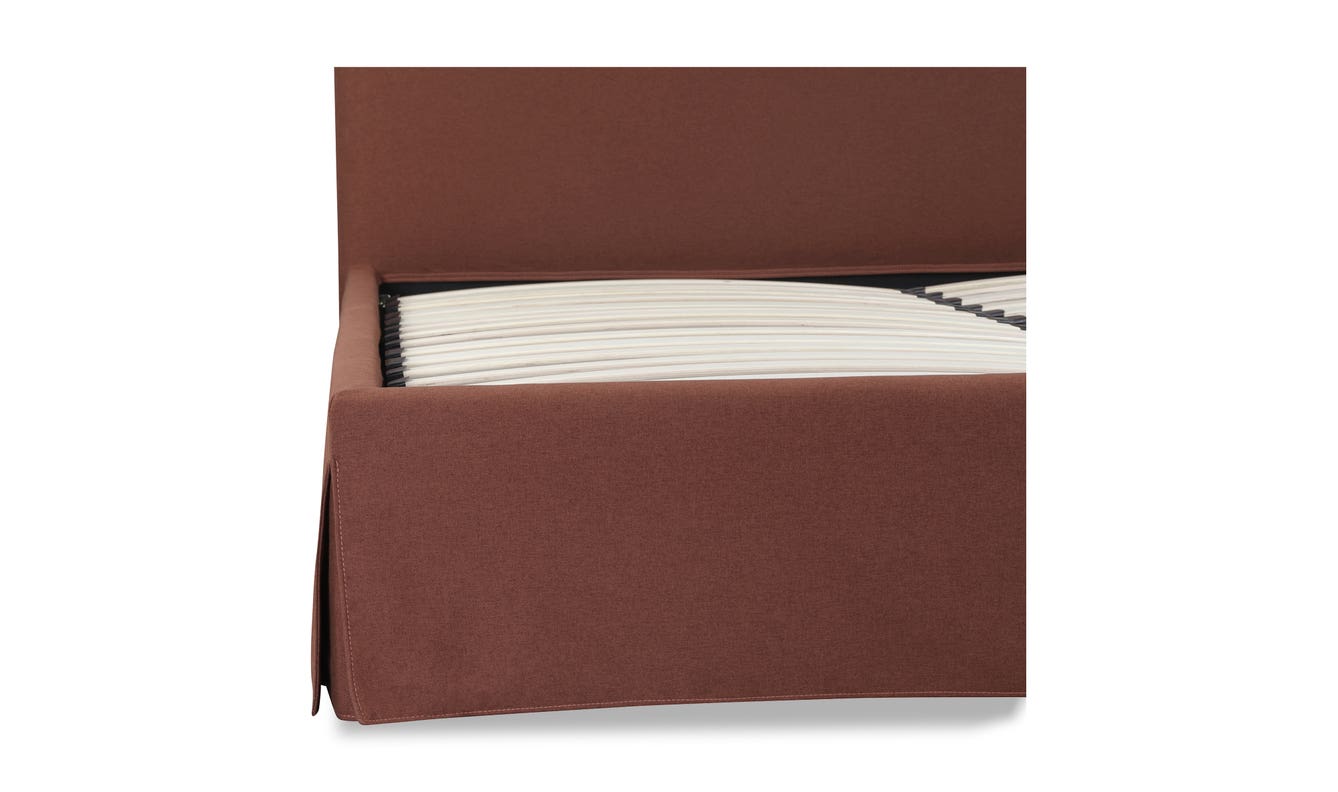 lifestyle view of Joan Queen Storage Bed Rust luxury Beds & Bed Fram