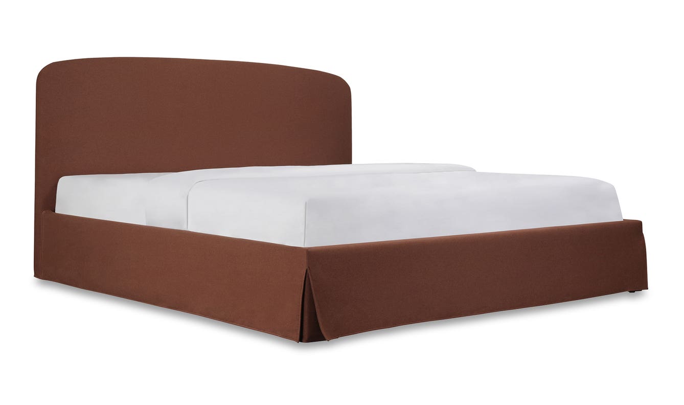 lifestyle view of Joan Queen Storage Bed Rust luxury Beds & Bed Fram