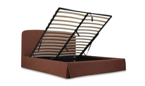 detail view of Joan Queen Storage Bed Rust luxury Beds & Bed Fram