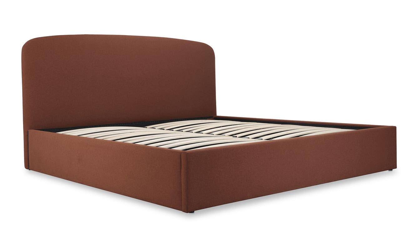 lifestyle view of Joan Queen Storage Bed Rust luxury Beds & Bed Fram