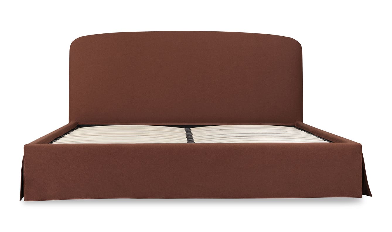 lifestyle view of Joan Queen Storage Bed Rust luxury Beds & Bed Fram