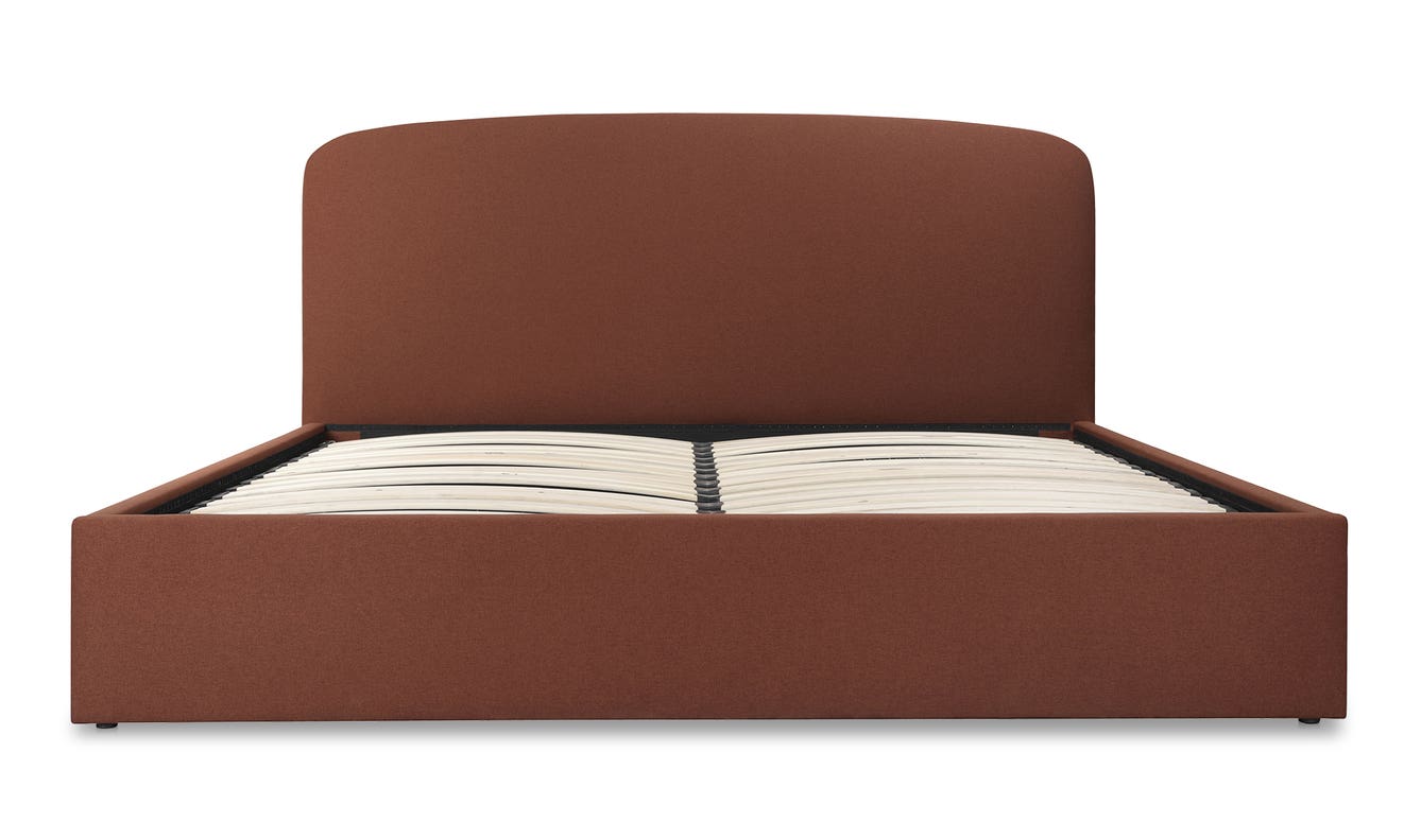 lifestyle view of Joan Queen Storage Bed Rust luxury Beds & Bed Fram