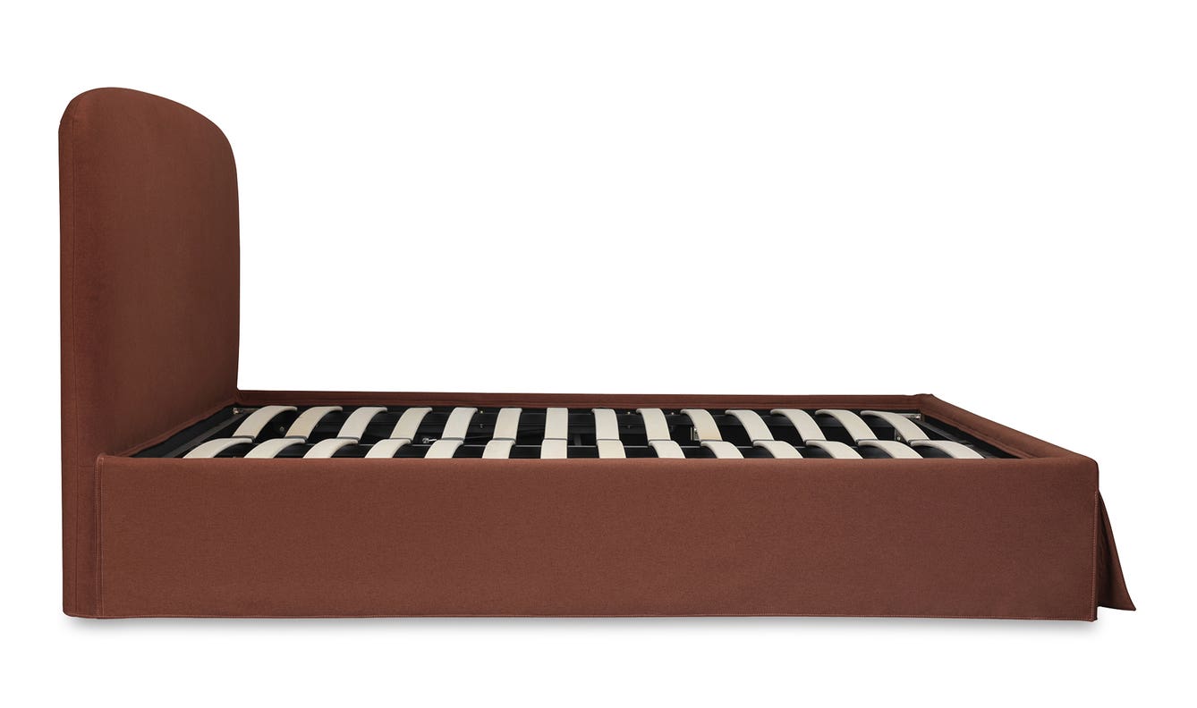 lifestyle view of Joan Queen Storage Bed Rust luxury Beds & Bed Fram