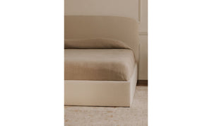 lifestyle view of Joan Queen Storage Bed Cream luxury Beds & Bed Fram
