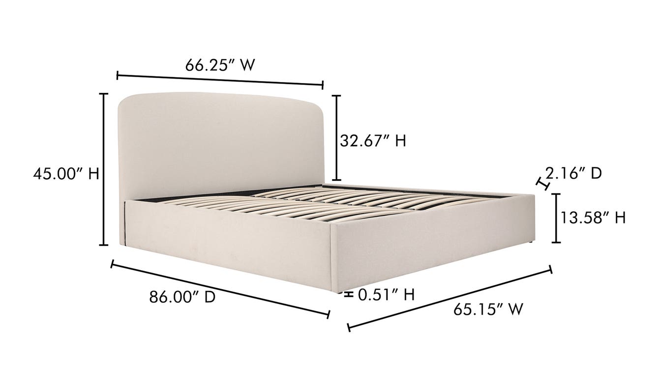 lifestyle view of Joan Queen Storage Bed Cream luxury Beds & Bed Fram