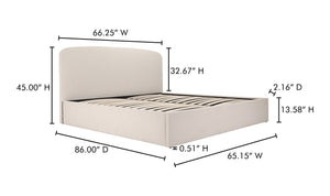 lifestyle view of Joan Queen Storage Bed Cream luxury Beds & Bed Fram