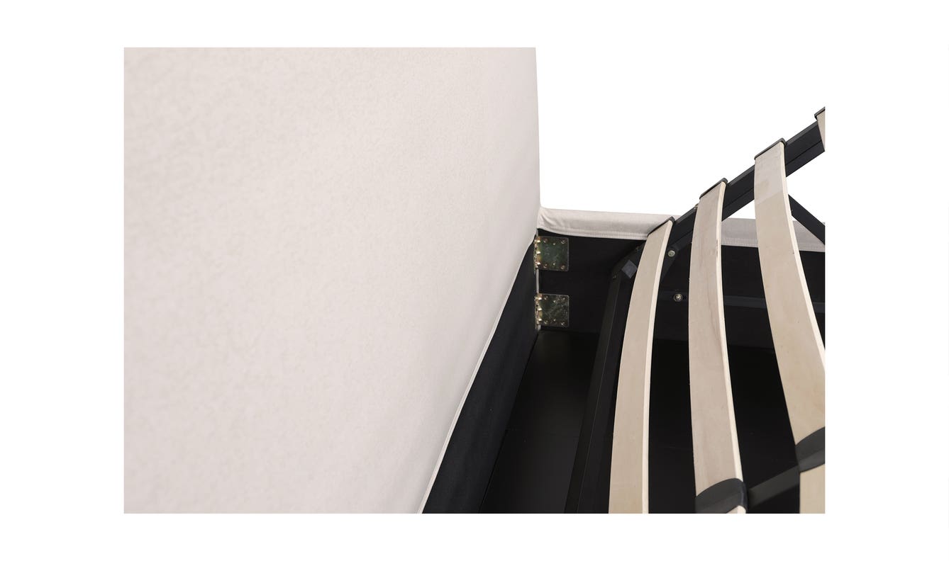 lifestyle view of Joan Queen Storage Bed Cream luxury Beds & Bed Fram
