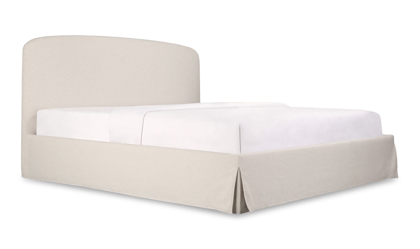 lifestyle view of Joan Queen Storage Bed Cream luxury Beds & Bed Fram
