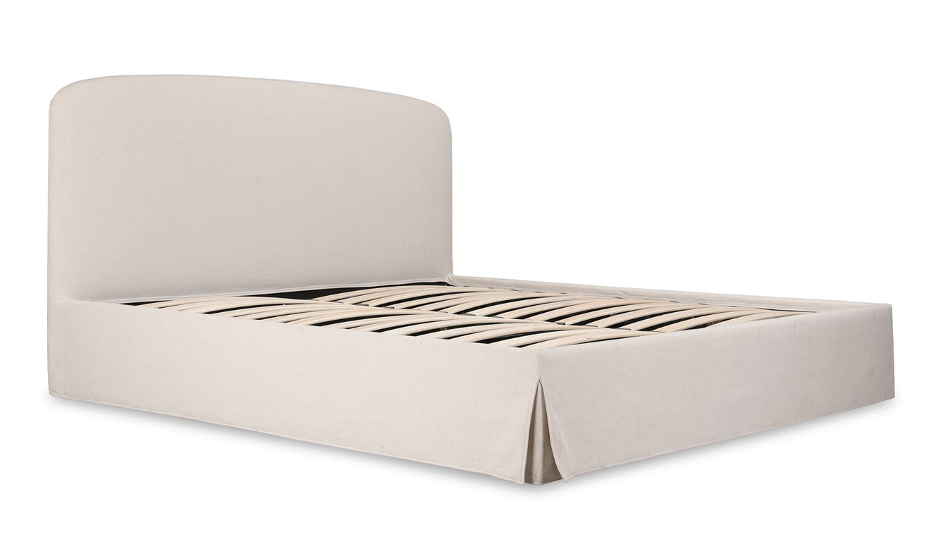lifestyle view of Joan Queen Storage Bed Cream luxury Beds & Bed Fram