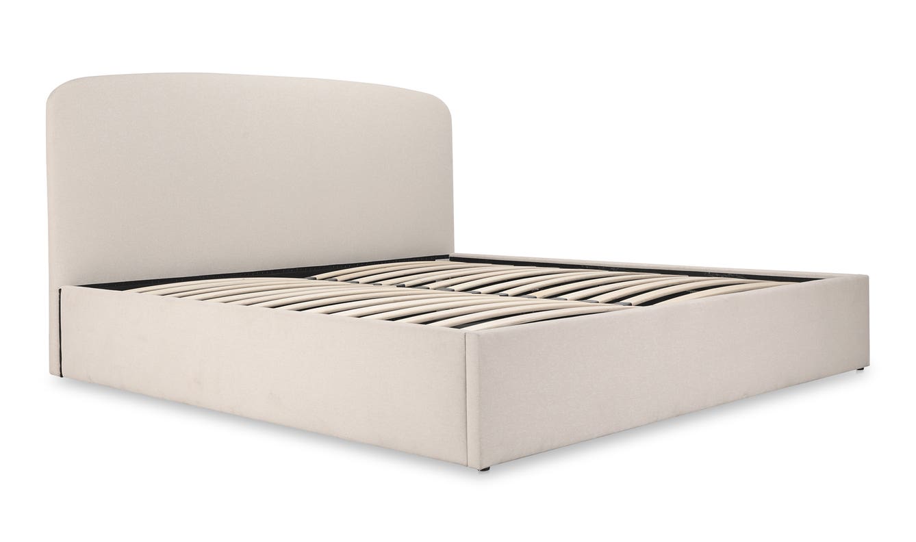lifestyle view of Joan Queen Storage Bed Cream luxury Beds & Bed Fram