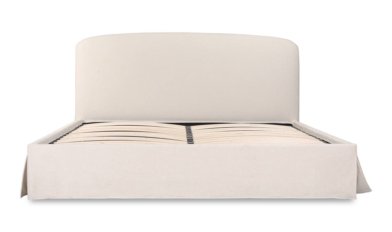 lifestyle view of Joan Queen Storage Bed Cream luxury Beds & Bed Fram