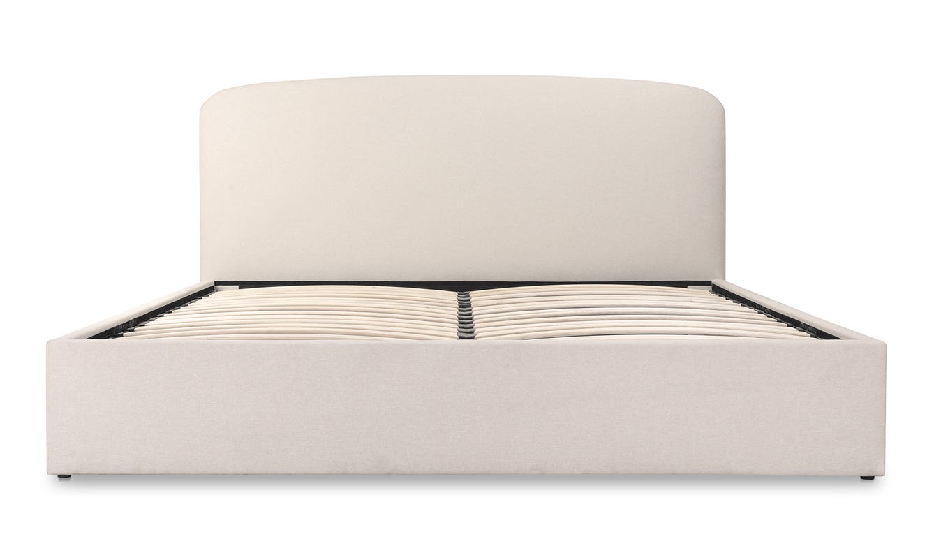 lifestyle view of Joan Queen Storage Bed Cream luxury Beds & Bed Fram