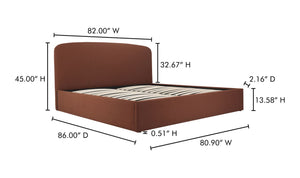 lifestyle view of Joan King Storage Bed Rust luxury Beds & Bed Fram