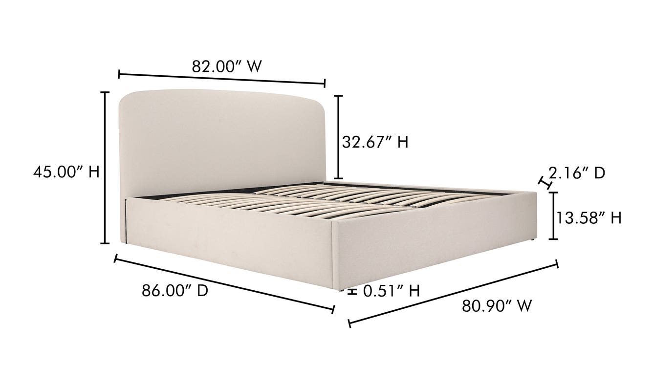 lifestyle view of Joan King Storage Bed Cream luxury Beds & Bed Fram