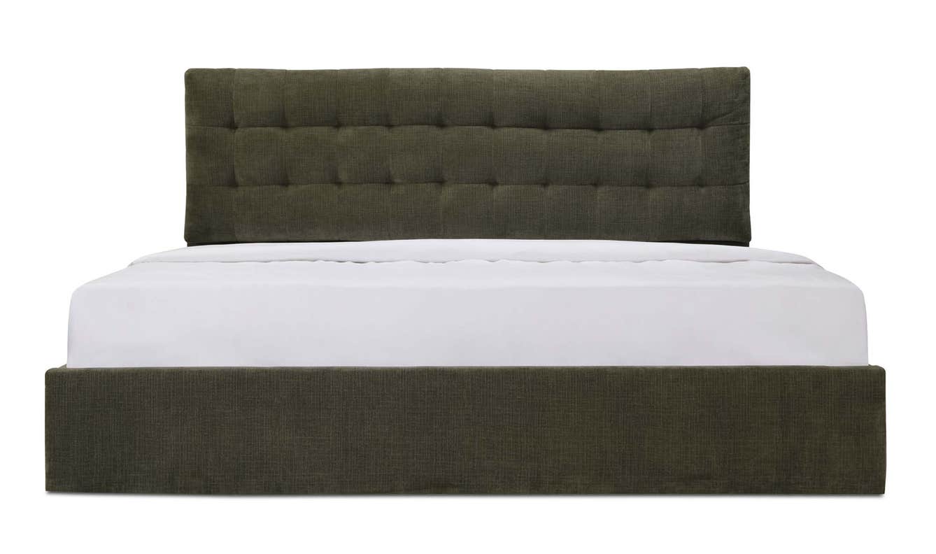 front view of Sebastion Queen Storage Bed Green luxury Beds & Bed Fram