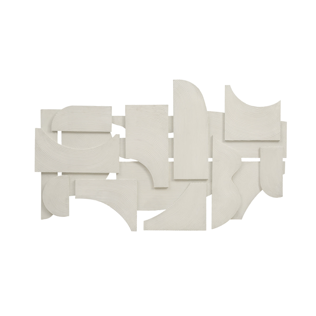 Morpho wall art featuring abstract white shapes with textured lines