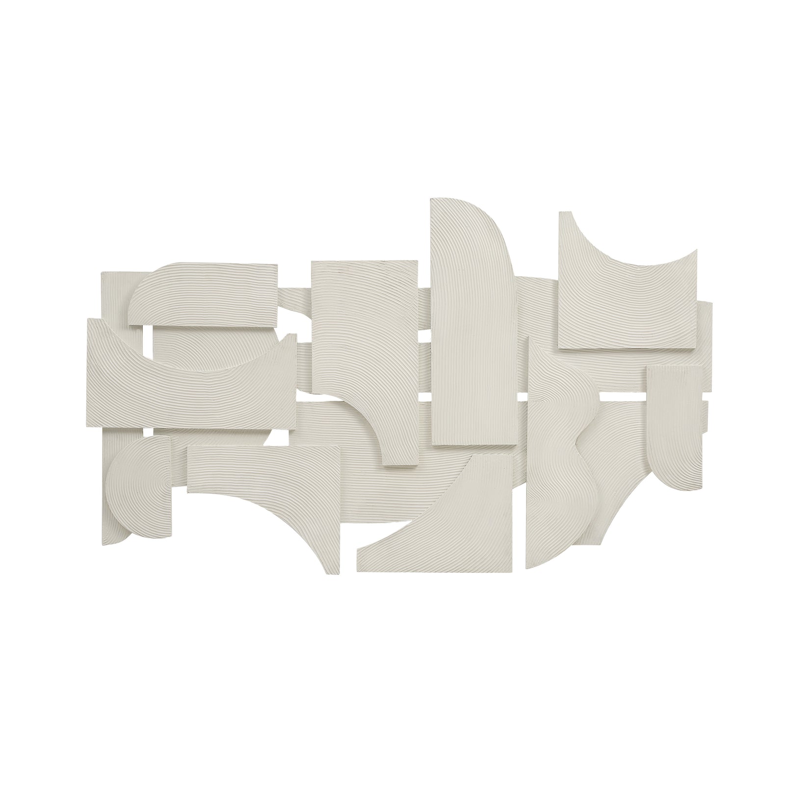 Morpho wall art featuring abstract white shapes with textured lines
