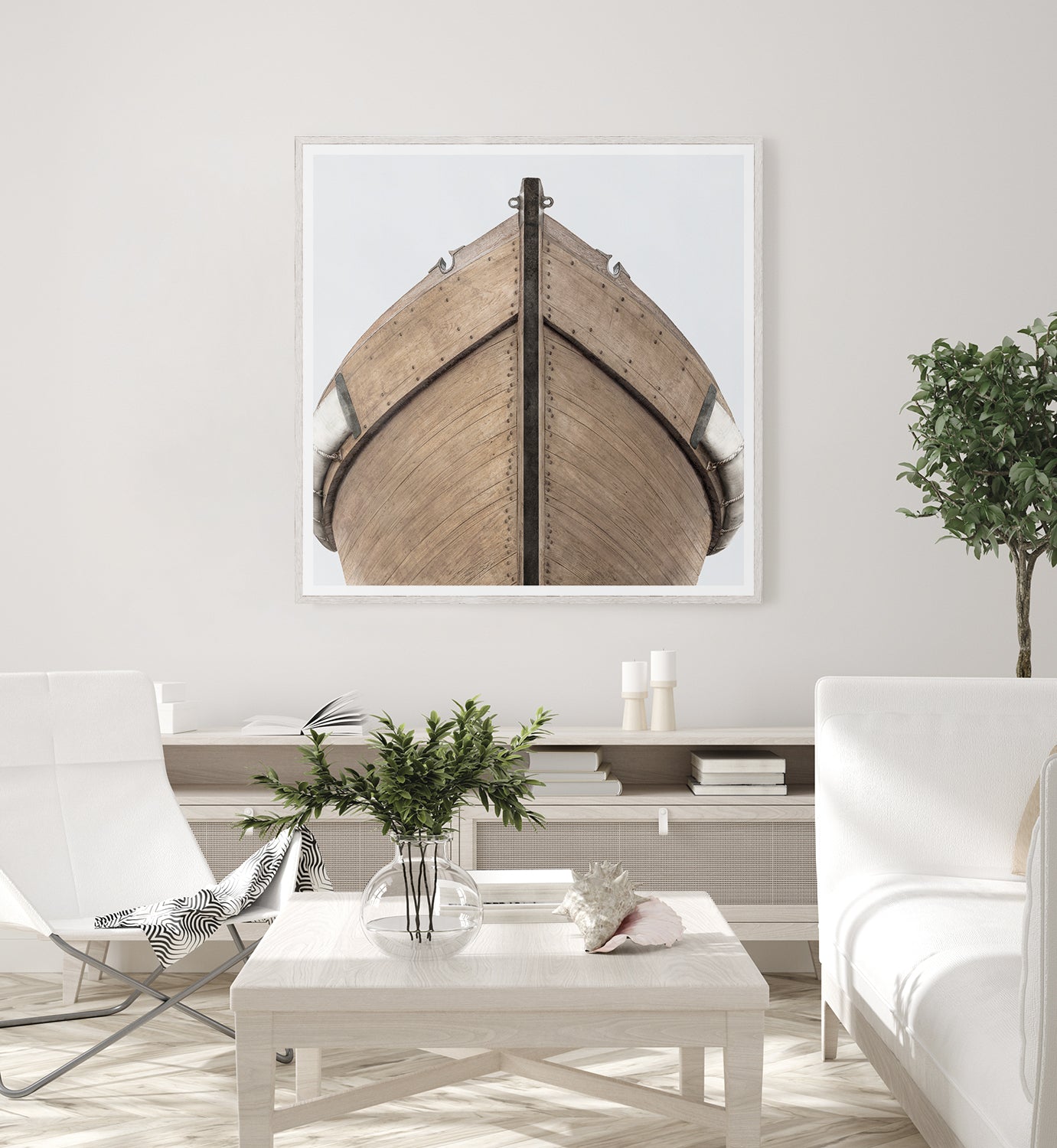 lifestyle view of Seaworn Bows V luxury Artwork