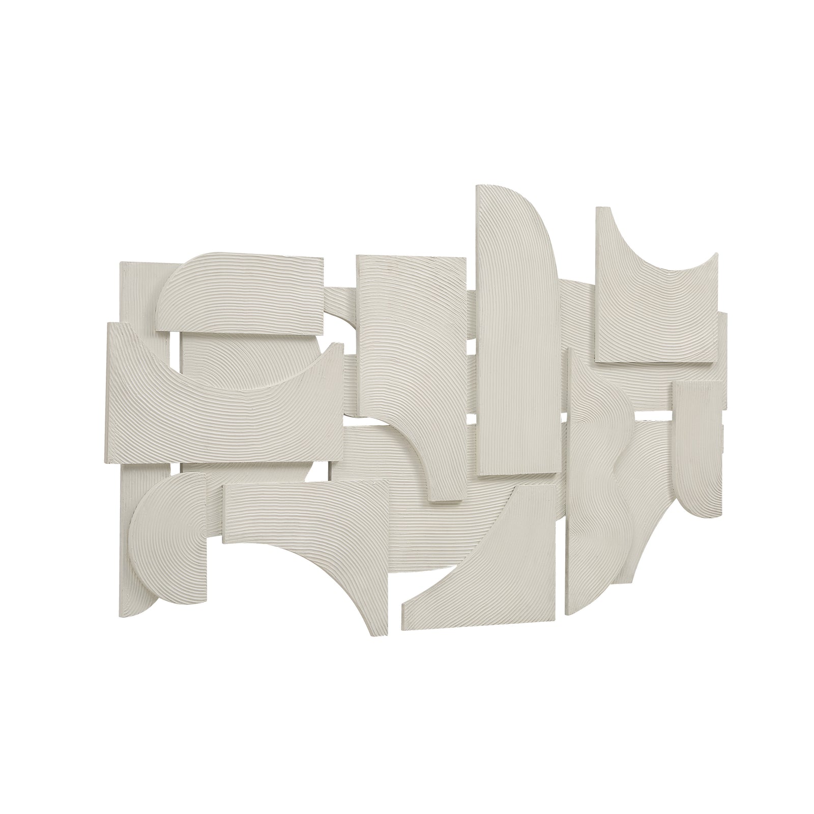 Morpho wall art featuring abstract white shapes with textured lines
