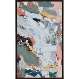 Zoya Canvas Art by Renwil featuring abstract brush strokes in pastel colors with gold accents