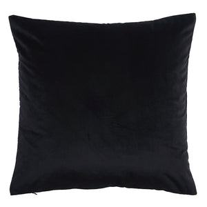 Diran Indoor Pillow in black, flat view with smooth surface