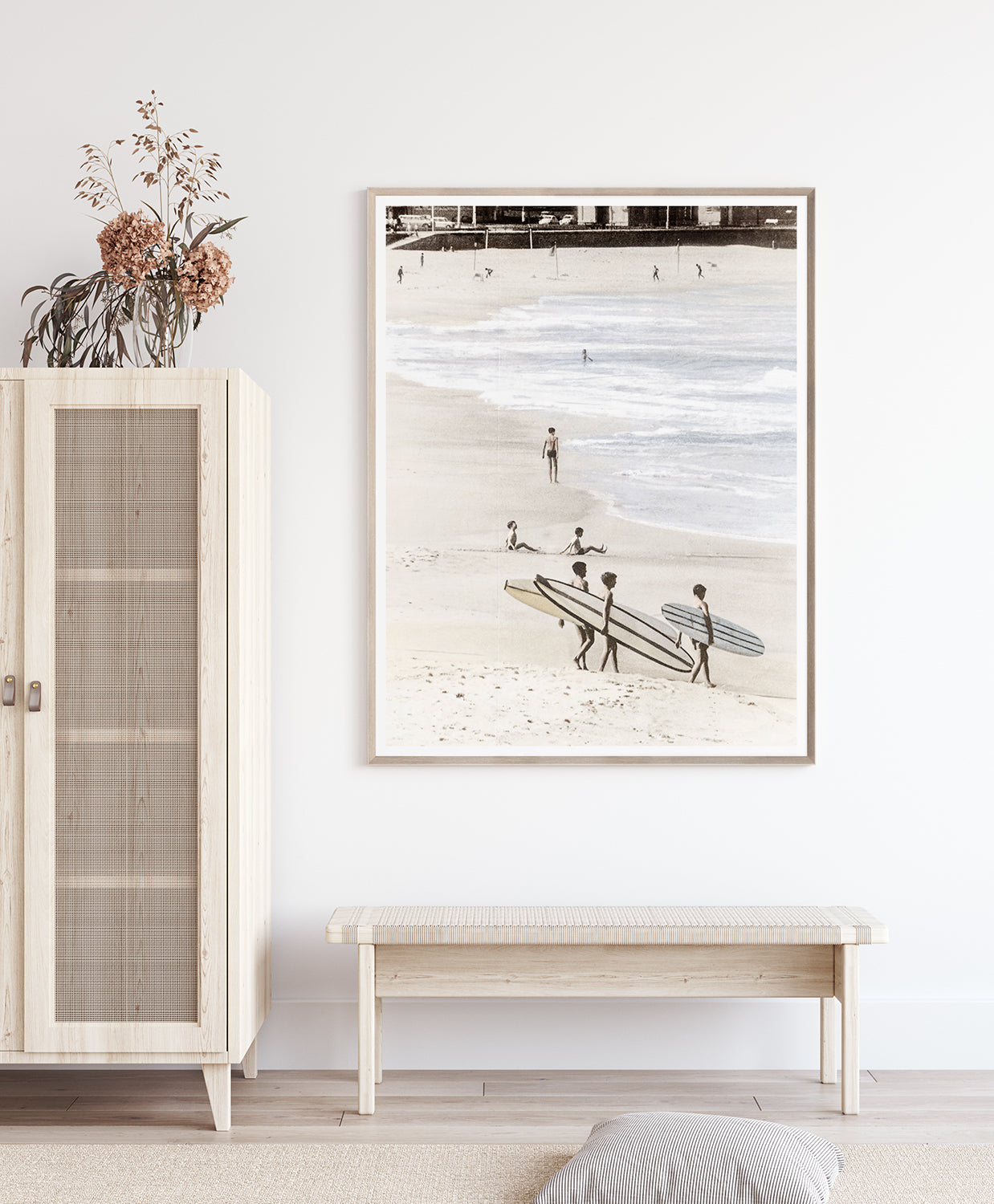 front view of Surfing Trio luxury Artwork