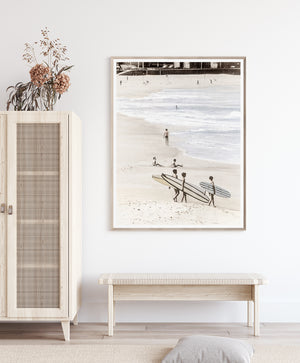 angle view of Surfing Trio luxury Artwork