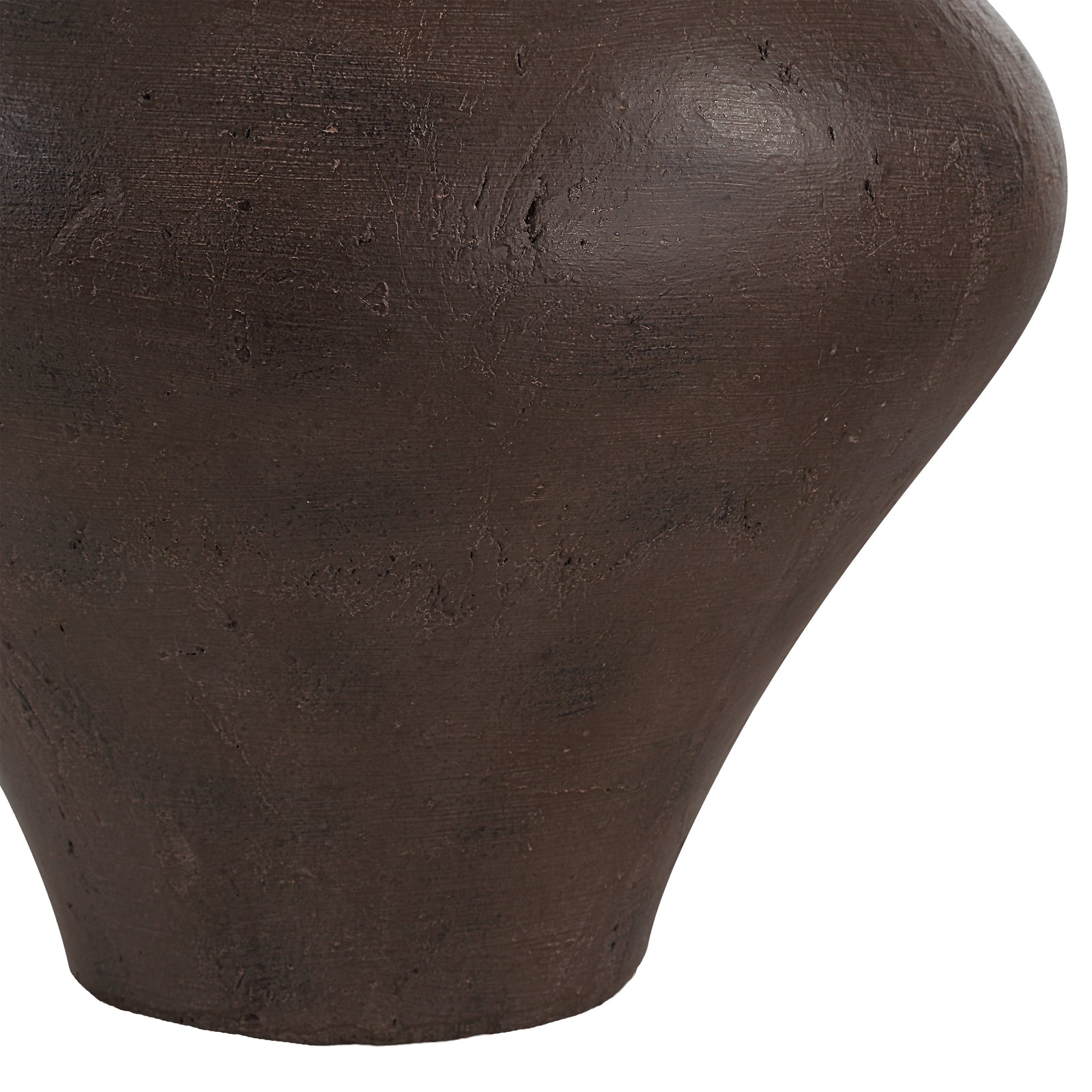 Pontia Table Lamp with a brown ceramic base and white fabric shade