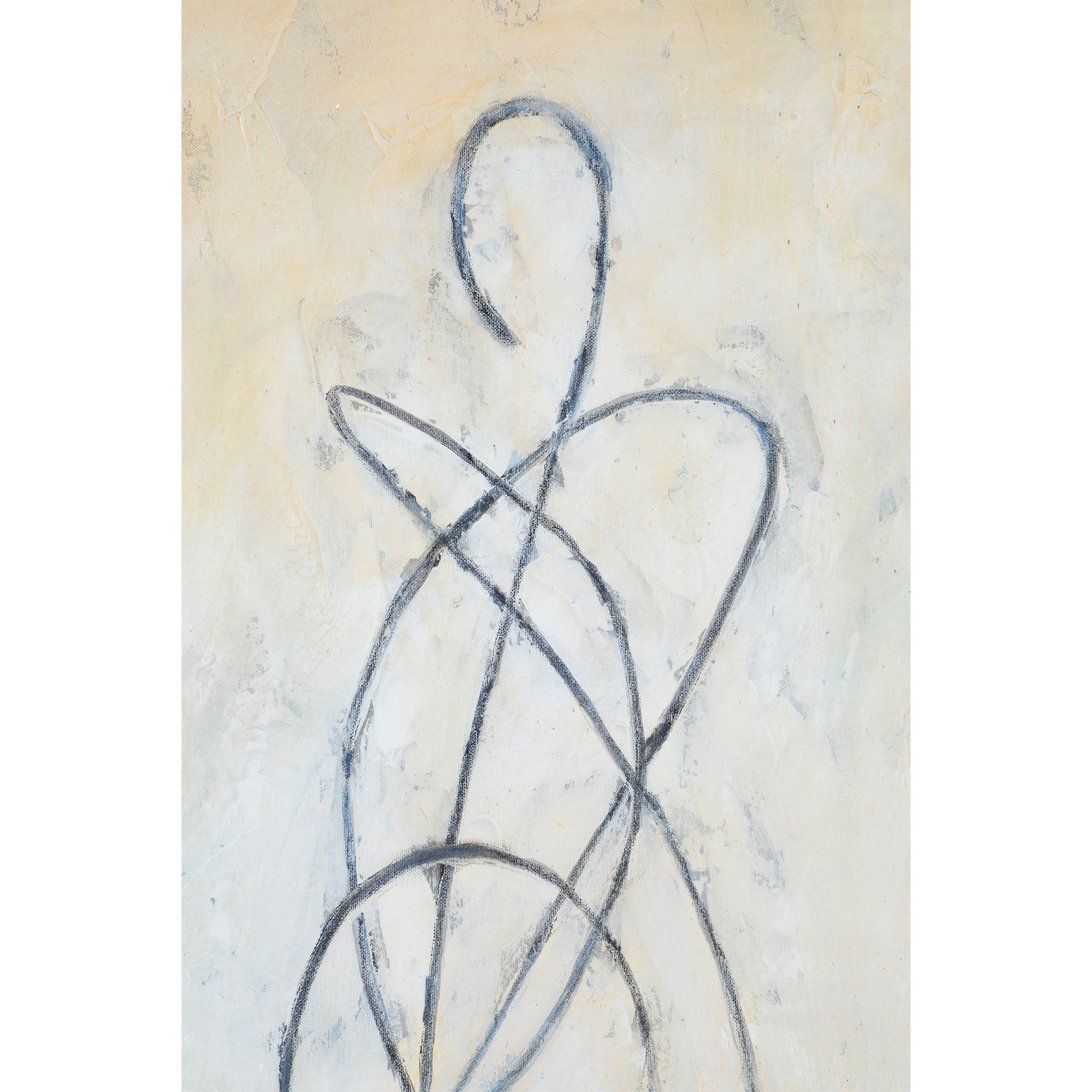 Close-up of Self canvas art by Renwil showing abstract figure with black lines on a light background