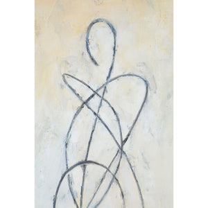Close-up of Self canvas art by Renwil showing abstract figure with black lines on a light background