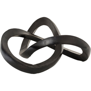 Marijo Statue by Renwil, sleek black abstract sculpture featuring curved forms, artistic style.