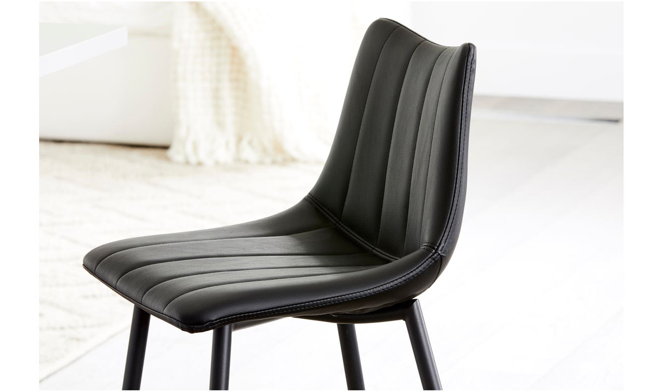 front view of Alibi Counter Stool Matte Black Set of Two luxury Table & Bar Stool