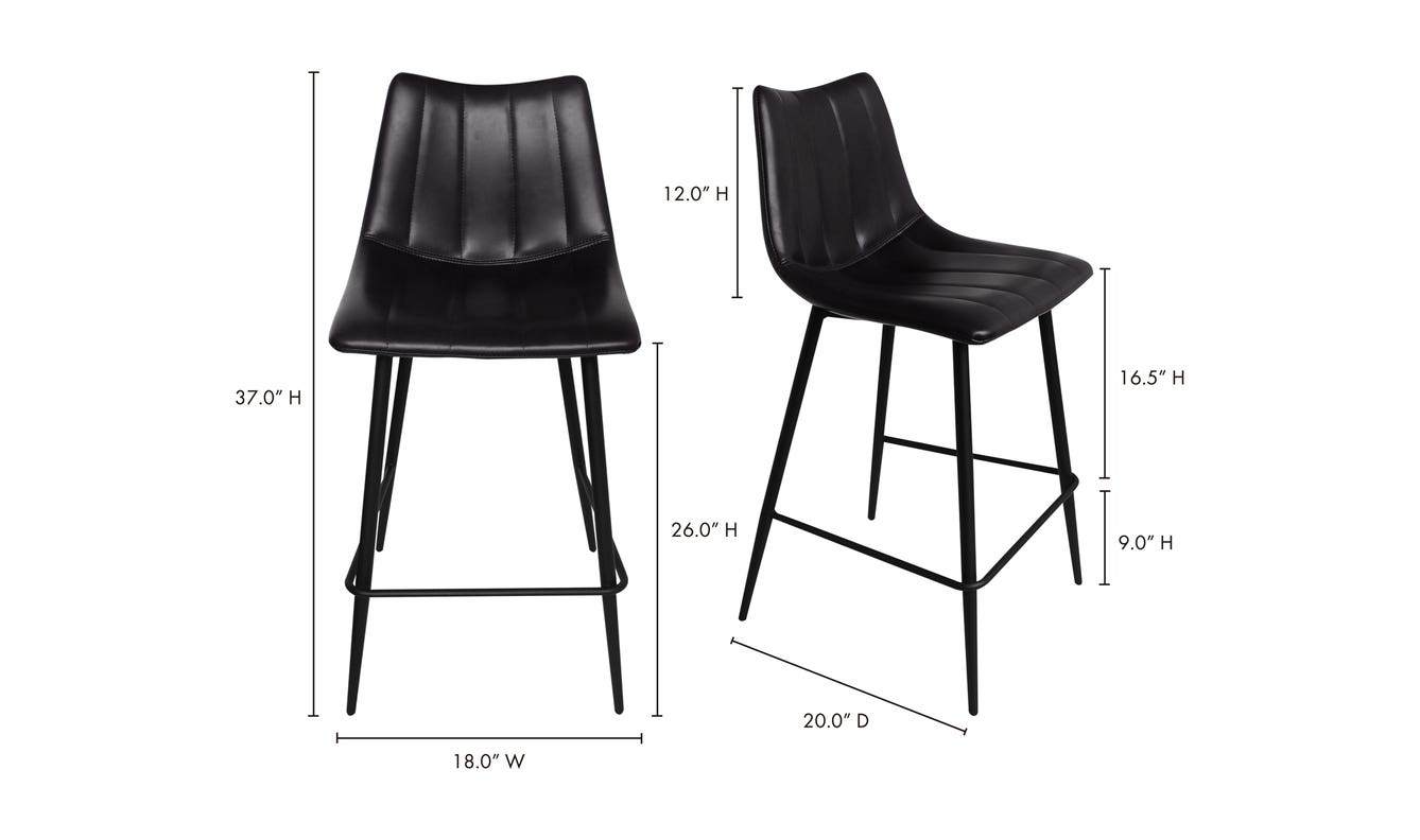lifestyle view of Alibi Counter Stool Matte Black Set of Two luxury Table & Bar Stool