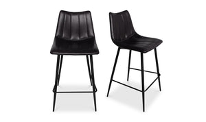 side view of Alibi Counter Stool Matte Black Set of Two luxury Table & Bar Stool