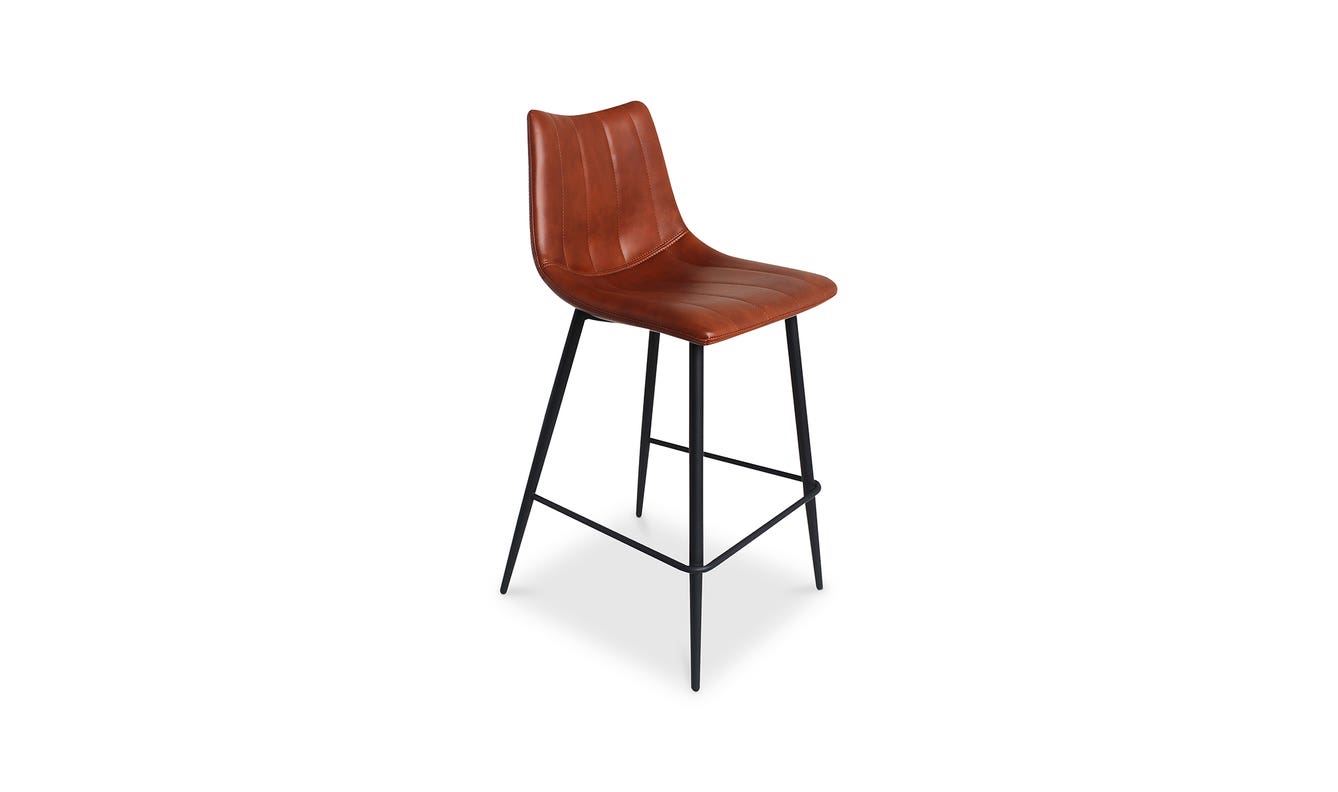 lifestyle view of Alibi Counter Stool Brown Set of Two luxury Table & Bar Stool